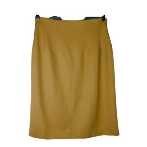 Vintage VGR Size 6-8 Fine Wool Fully Lined Skirt Khaki Brown Workwear Academia